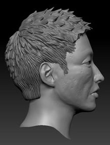 そっくりフィギュア用ヘッドの3Dモデリングの完成目前